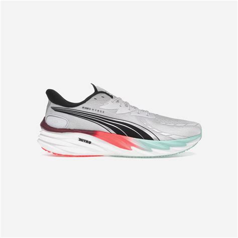 Puma Velocity NITRO 4 HYROX Running Shoes White Mint Melt Glowing Red ...