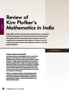 Review of Kim Plofker’s mathematics in India - ePrints@APU