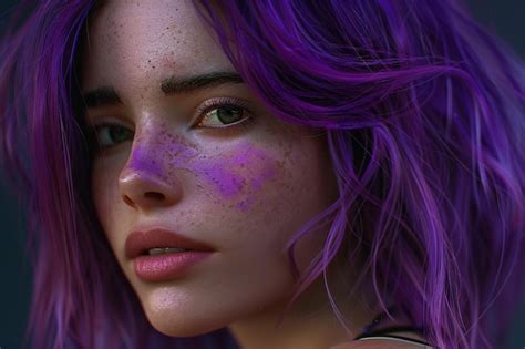 Hair colored in vibrant tones octane render k uh | Premium AI-generated ...