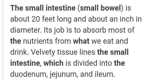 Write a short note on Small Intestine. Please help me to do my science ...