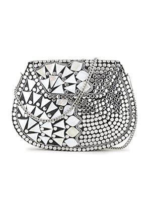 Shakuntala Vintage Mosaic Silver & White Metal Embellished Bridal ...