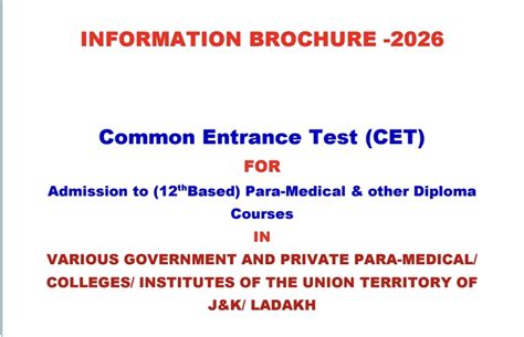 JKBOPEE Releases Information Bulletin for 12th Based Para-Medical ...