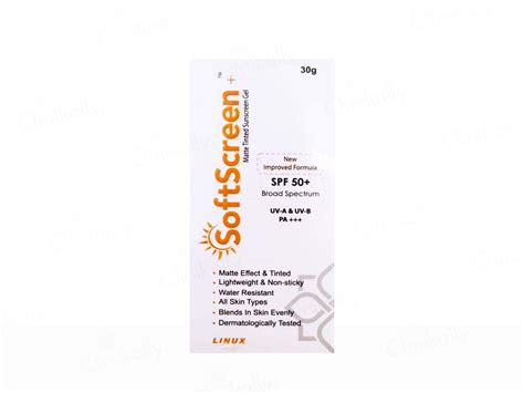 Buy Softscreen+ Matte Tinted Sunscreen Gel SPF 50+ PA+++ Online at Best ...