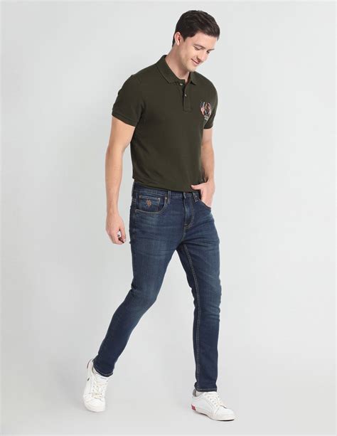 Buy Men Henry Cropped Tapered Fit Blue Jeans Blue|U.S. Polo Assn. India