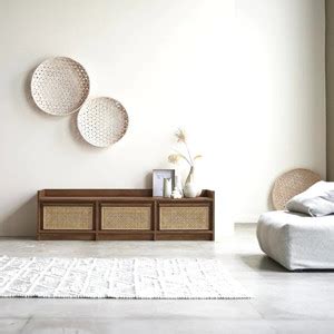 Shagun Arts HEXA Rattan Cane Webbed Sheesham Wood TV Entertainment Unit ...