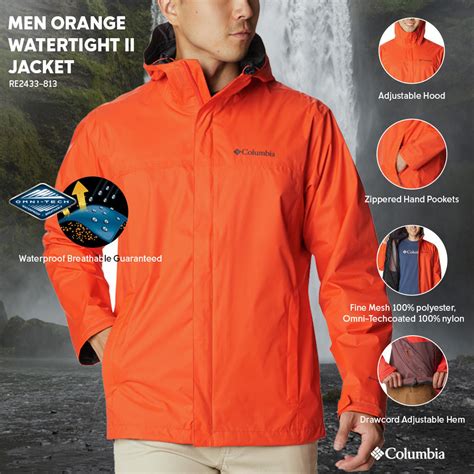 Columbia Men Orange Watertight II Jacket Waterproof – Columbia Sportswear