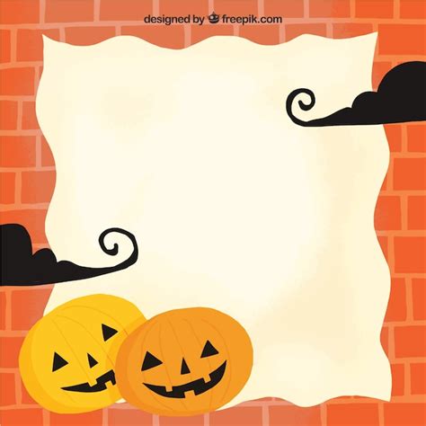 Kürbis und Wolkenrahmen | Kostenlose Vektor