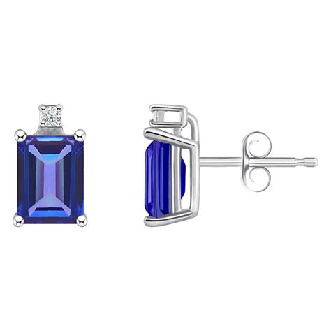 Celebration Gems 14k White Gold Gemstone & Diamond Accent Stud Earrings