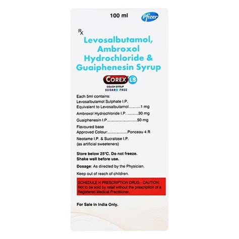 Corex LS Sugar Free Cough Syrup 100ml - Global Surgicals