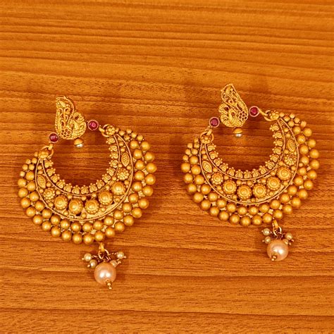 MATT GOLD LOOK PEARL CHAANDBAALI – Sanvi Jewels