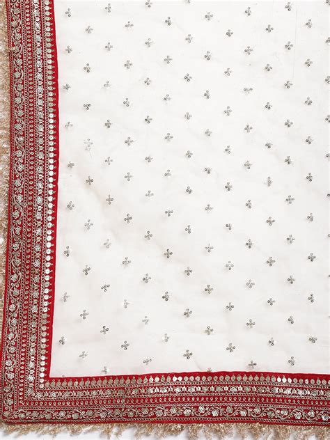 Bridal Ivory Pakeezah Organza Embroidered Saree – anokherang