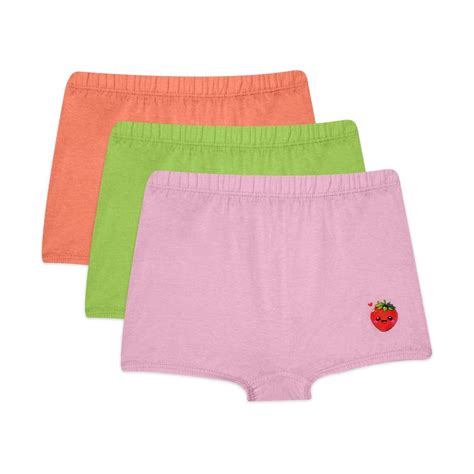 Kids Panty - Girls Shorty Plain Pack of 3 - 100% Cotton | Blossom