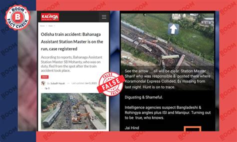Odisha Train Accident: Fake Post About Station Master Adds Communal ...