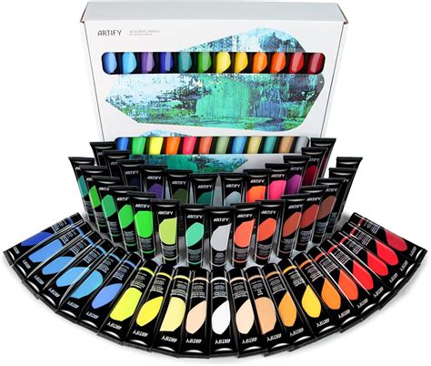 ARTIFY Acrylic Paint, Set Of 48 Color (1.29 oz, 38ml) with a storage ...