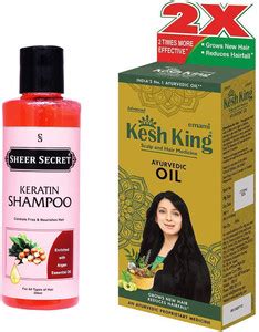 Sheer Secret Keratin Shampoo 200ml and Kesh King Ayurvedic Hair Oil ...
