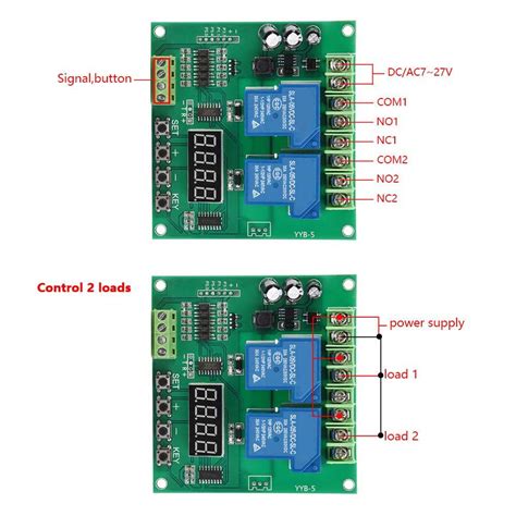 Buy YYB-5 12v 24v Forward/Reverse Motor Control Board Two Relay Timing ...