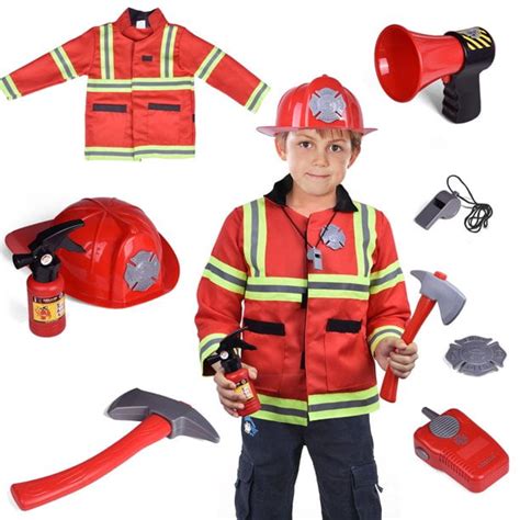 Buy Fun Little Toys Kids Fire Chief Costume, Fireman Dress Up Set, Fire ...