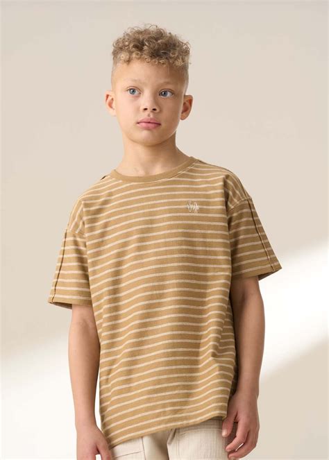Angel & Rocket Boys Striped Brown T-shirts