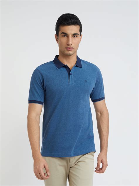Raymond Blue Structure Modern Fit Half Sleeve Cotton T-Shirt – MyRaymond