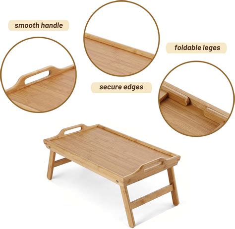 HYNAWIN Bamboo Bed Tray with Foldable Legs, Portable India | Ubuy