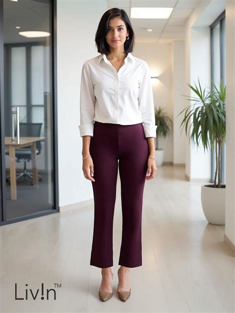 Buy Wine LivIn Bootcut Pants Online | FableStreet