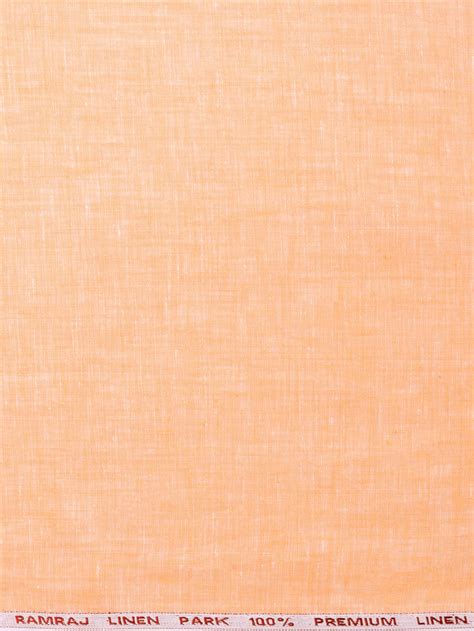 Pure Linen Colour Plain Shirt Fabric Light Orange Irish 8080-Zoom view