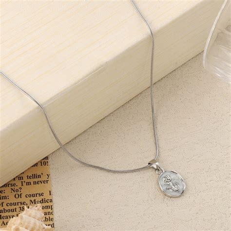 Enamel Rose Silver Necklace | Salty – Salty Accessories