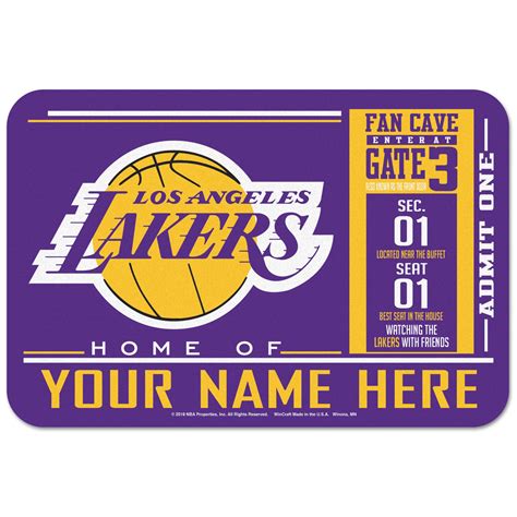 Los Angeles Lakers WinCraft 20'' x 30'' Personalized Floor Mat