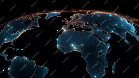 A planet earth with a map of europe and the middle east. | Premium Photo