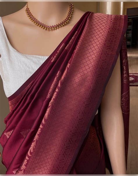 Maroon Banarasi Soft Silk Saree With Weaving Work – Sareewave