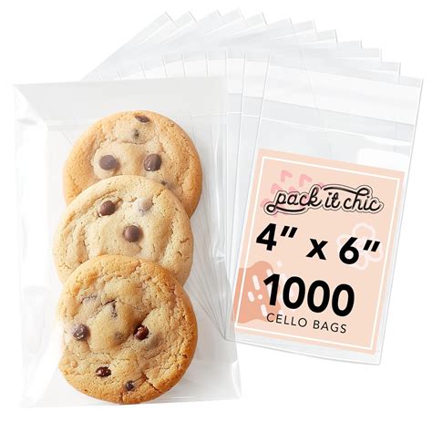 Pack It Chic - 4 X 6(1000 Pack) Clear Resealable Cellophane Cello Bags ...