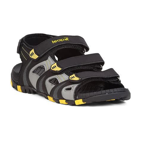 Buy Leap7X Albert-1 Black Sports Velcro Sandals For Men