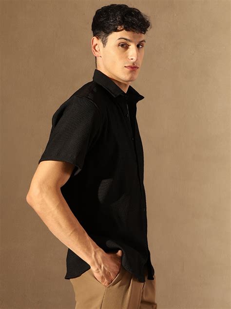 Popcorn Textured Oversized Shirt – Dennison Fashion India