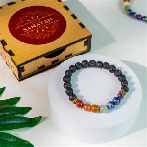 7 Chakra x Lava Stone Bracelet – House Of Sanatan