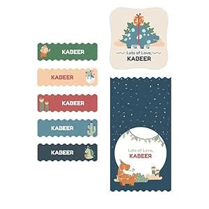 Zooboo Name Stickers Personalized with Kids Name, Waterproof Labels for ...