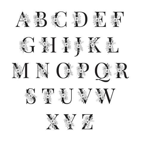Floral alphabet Vectors - Download Free High-Quality Vectors from ...