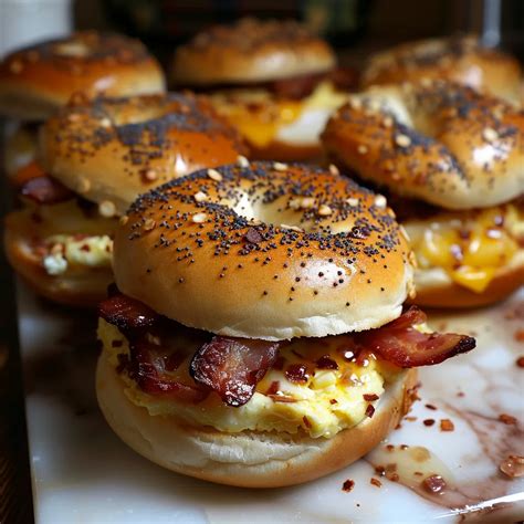 Easy Bagel Breakfast Sliders with Cheese & Bacon - last min recipes