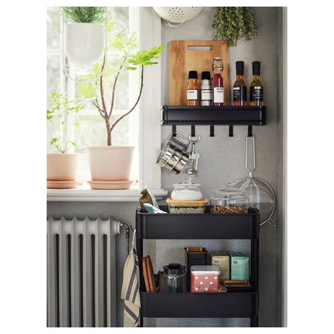 RÅSKOG trolley, black, 35x45x77 cm (133/4x173/4x303/8") - IKEA