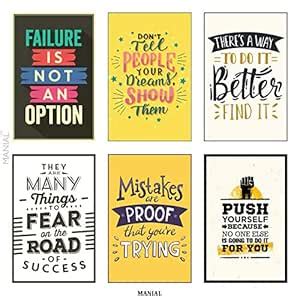 PRINTNET Set of 6 Motivational Wall Posters and Inspirational Quotes ...