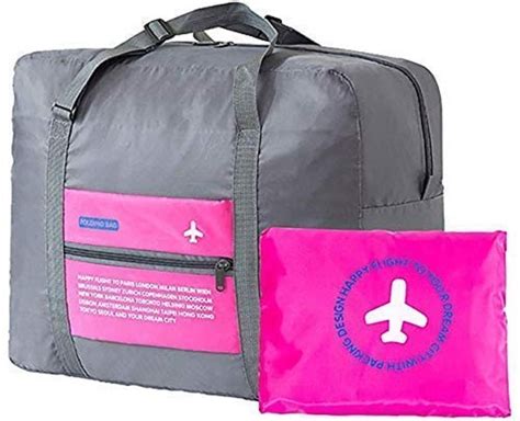 Buy KICHNIMPO Happy Flight Polyester Foldable Bag Easy Carry on Luggage ...