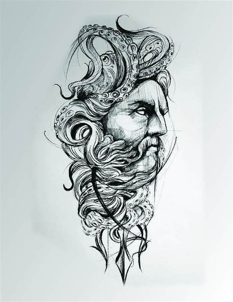 Poseidon vs Kraken Sleeve Tattoo Design | Freelancer