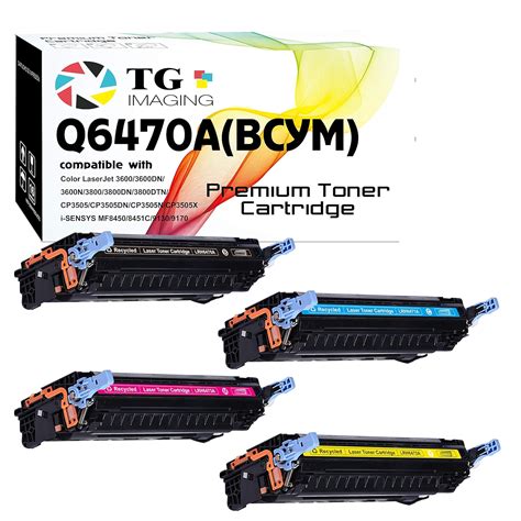 (4 Color Sets, BCYM) TG Imaging Compatible Q6470A Toner Cartridge for ...