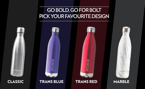 Borosil Hydra Bolt Trans Red 750 ml Stainless Steel Water Bottle ...