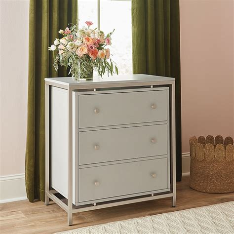 Avery Closet Drawers with Iron Frames & Satin Champagne Finish
