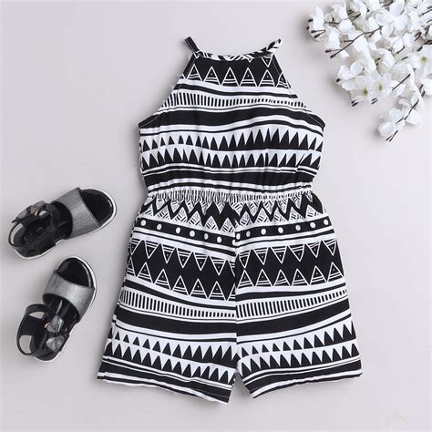 Shop 100% Viscose Abstract Printed Sleeveless Halter Neck Playsuit ...