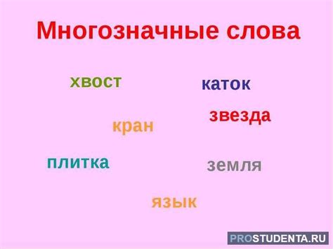 Многозначные слова в русском языке: примеры в существительных и других ...