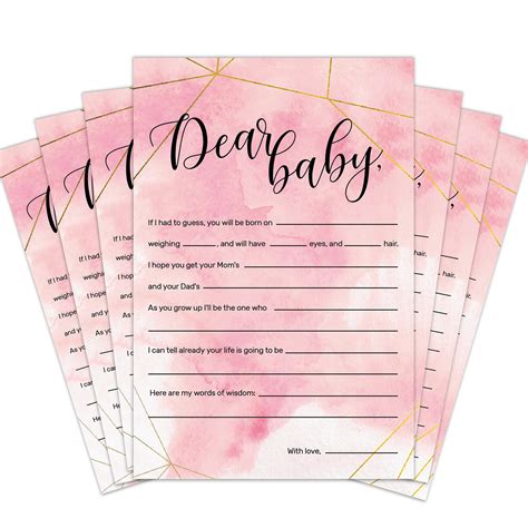 Buy 30 Pack Baby Shower Advice Cards. Watercolor Baby Shower Games ...