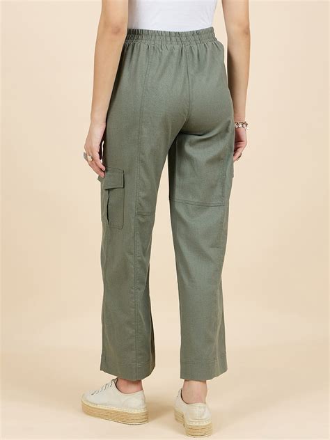 Gipsy Woman Bottom Wear Pant Regular Fit Linen Olive – Gipsy Online