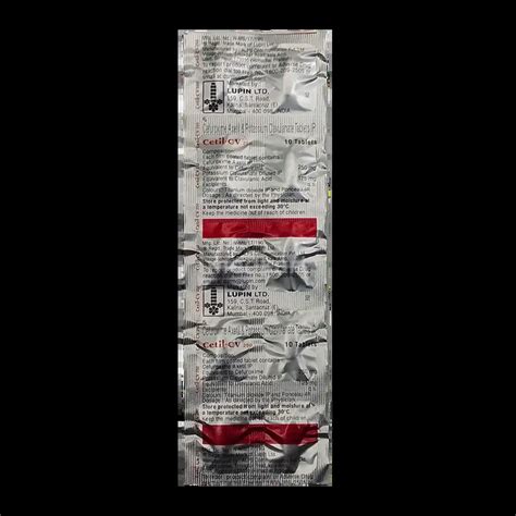 CETIL CV 250MG TABLET 10'S Price, Uses, Side Effects & Substitutes ...