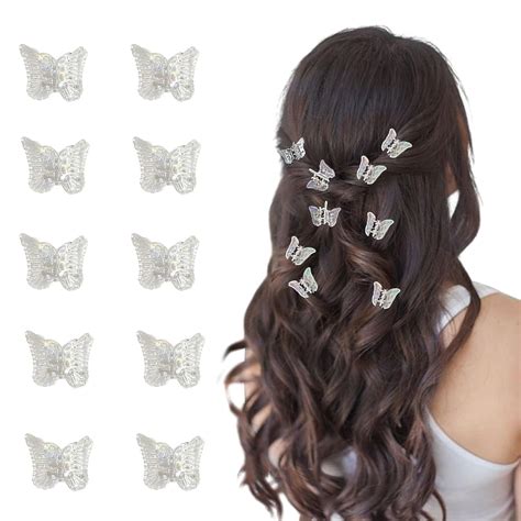 Amazon.com : Paderison 10Pcs Small Hair Clips Mini Butterfly Claw Clips ...